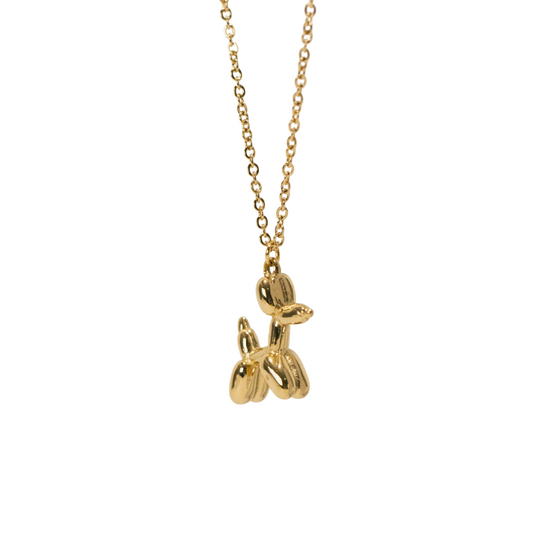 Golden Balloon Dog Necklace