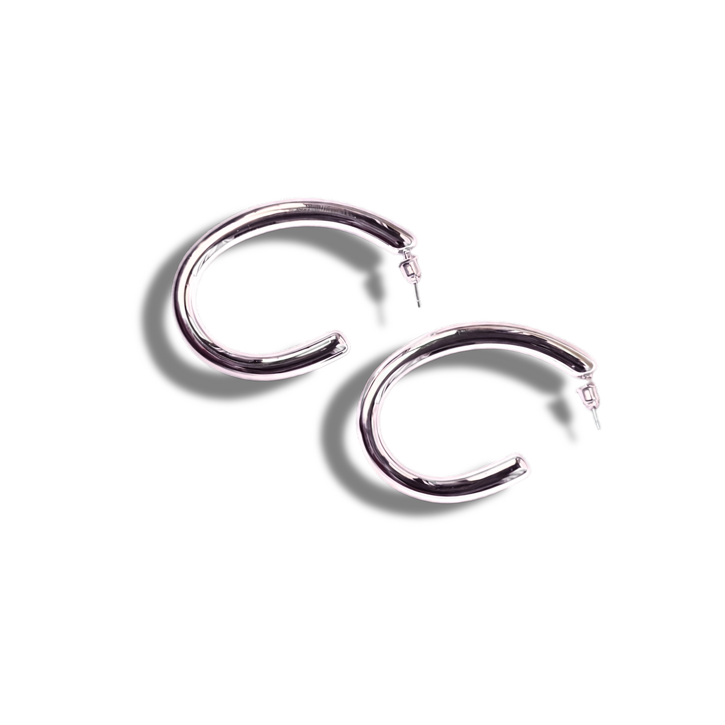 Silver Glow Hoops-Earrings