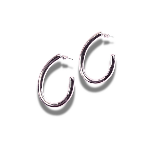 Silver Glow Hoops-Earrings