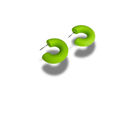 Neon Lime Halo Hoops-Earrings
