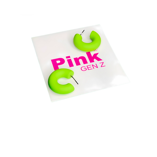 Neon Lime Halo Hoops-Earrings