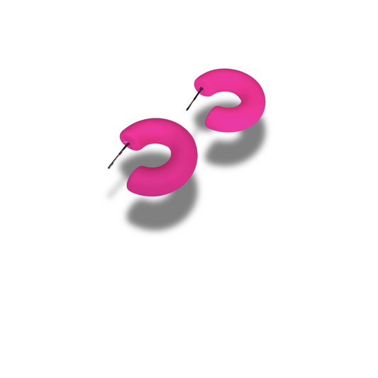 Hot Pink Halo Hoops-Earrings