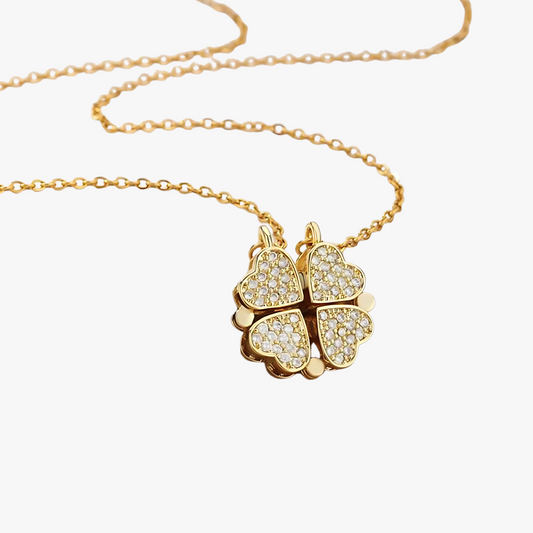 Golden Hearts+Lucky Clover-Necklace