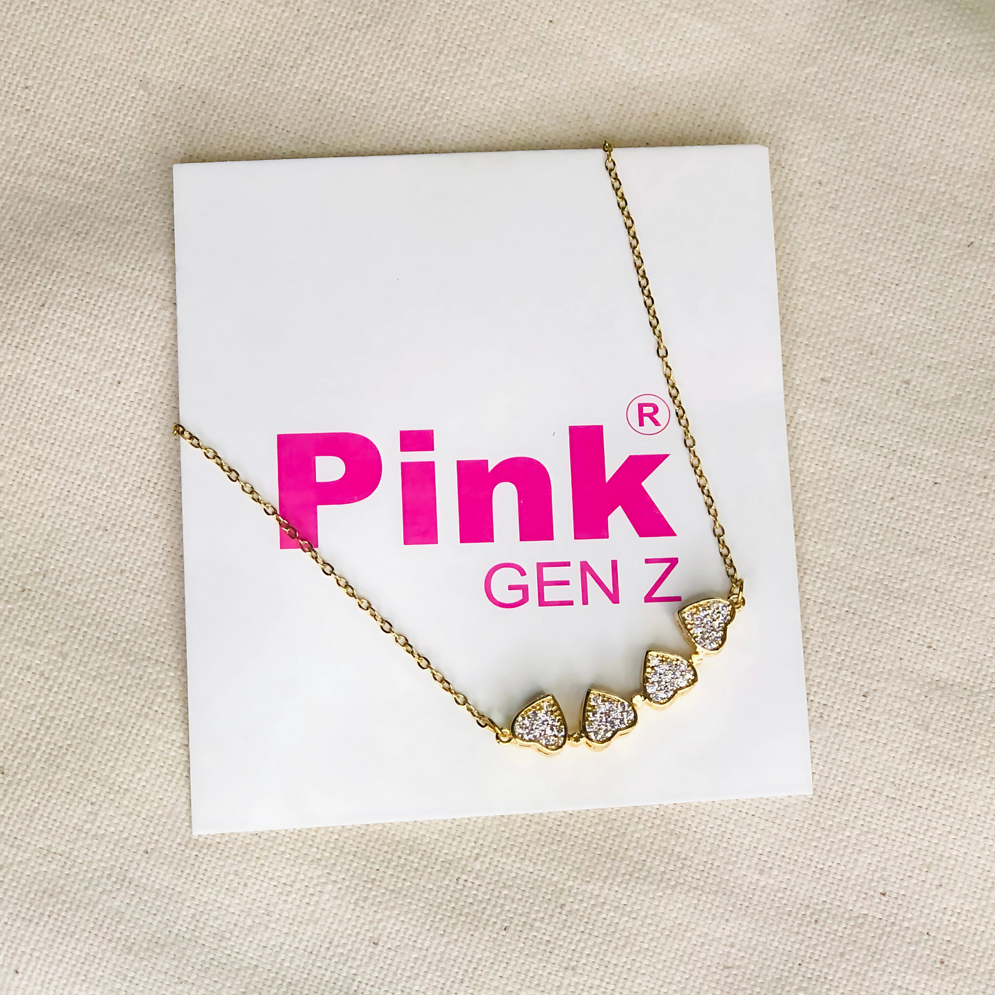 Golden Hearts+Lucky Clover-Necklace